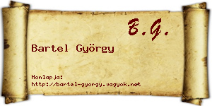 Bartel György névjegykártya