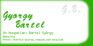 gyorgy bartel business card