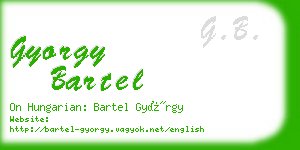 gyorgy bartel business card